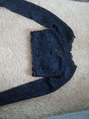 GORGEOUS Custom Royal Blue Lace Bodice TopLength 14"Pit to Pit 16"Sleeves Lon